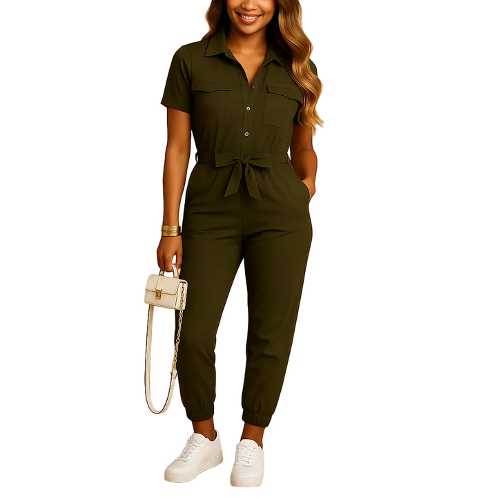 Amara | Women’s Tailored Button Jumpsuit