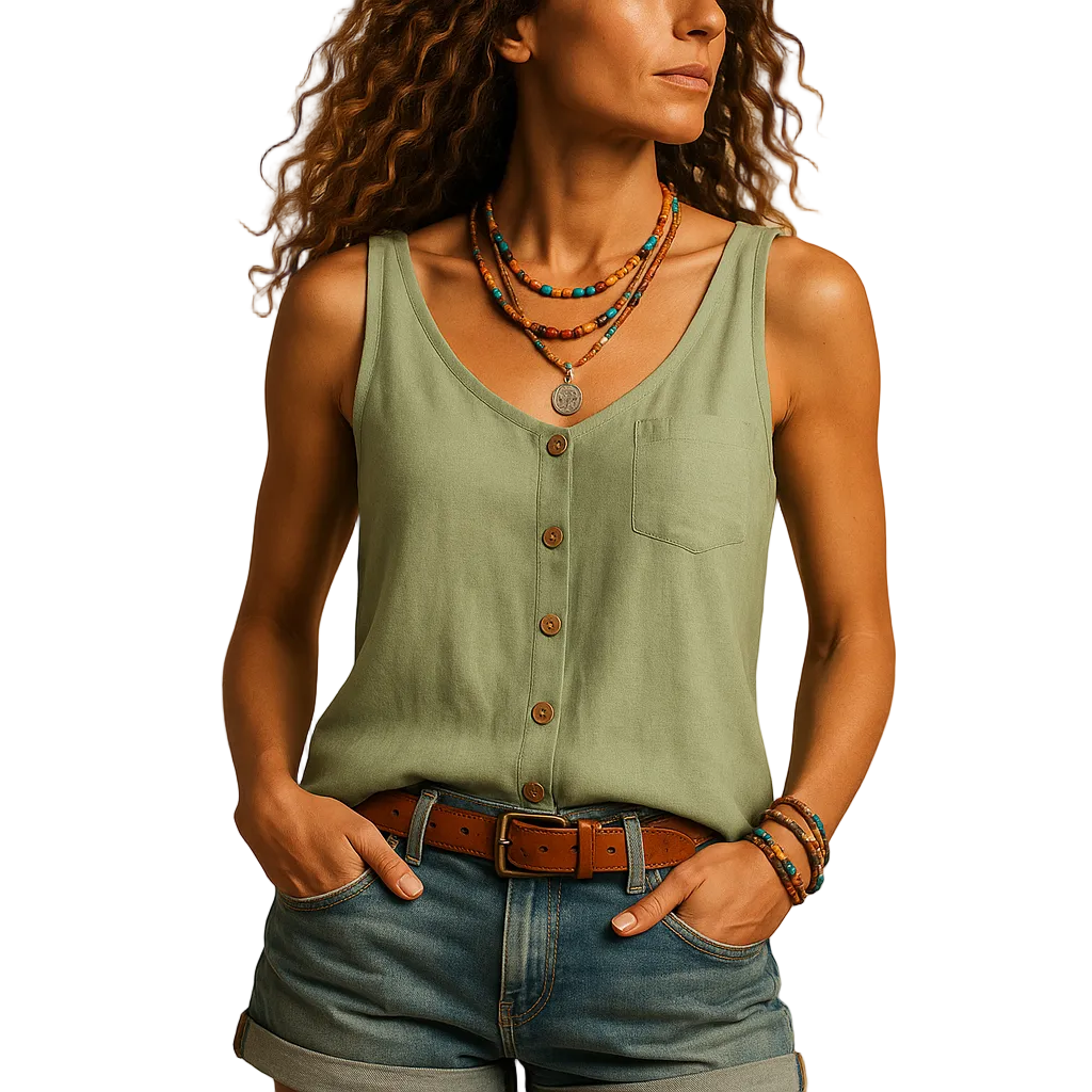 Sienna | Women’s Sleeveless V-Neck Summer Top