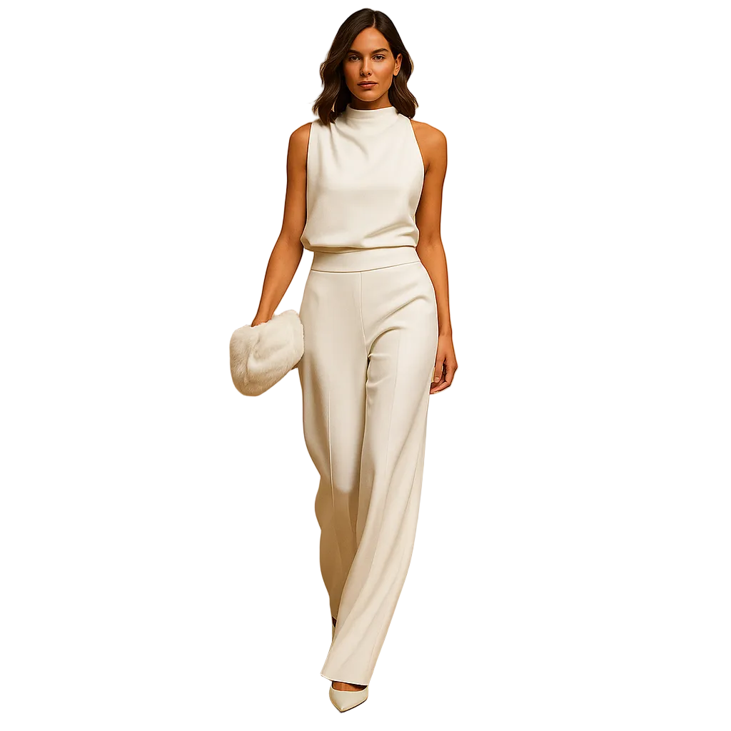 Valeria | Women’s Halter Neck Wide-Leg Jumpsuit