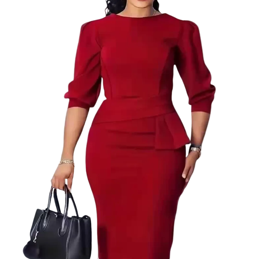 Vivienne | Women’s Elegant Peplum Ruffle Dress
