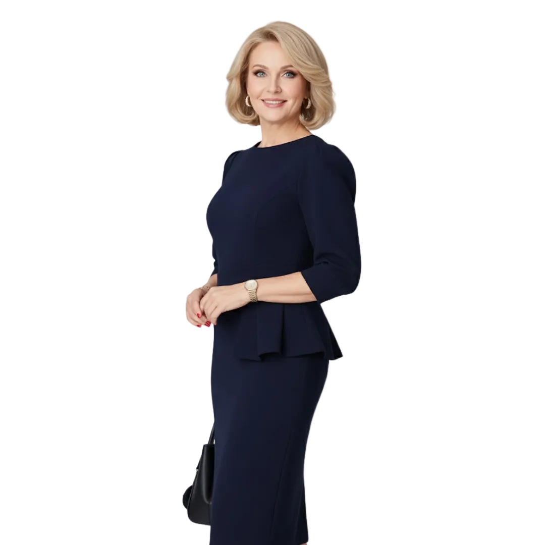 Vivienne | Women’s Elegant Peplum Ruffle Dress
